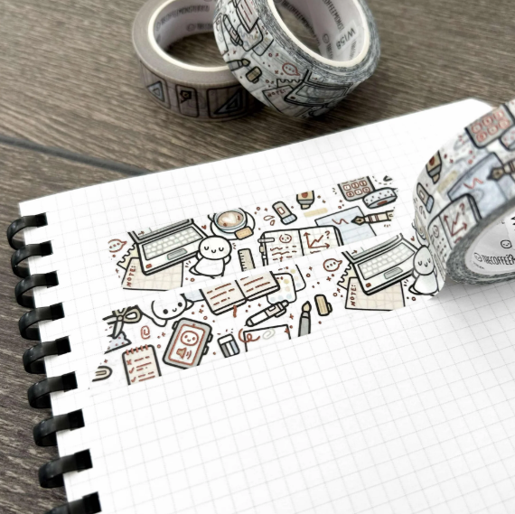 TheCoffeeMonsterzCo x Esterbrook Tabletop Treasures Washi Tape - 18mm