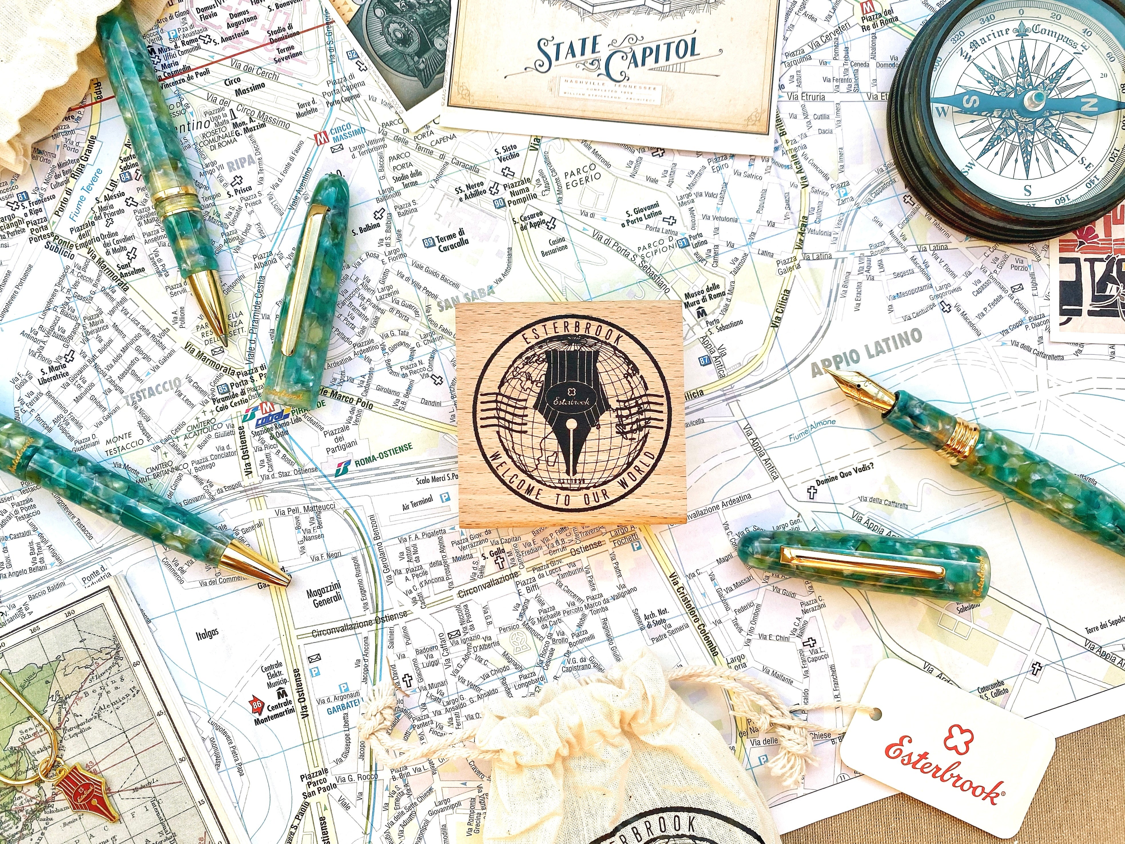 Passport Stamp & Pen Holder